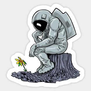 Astronaut Thinking Sticker